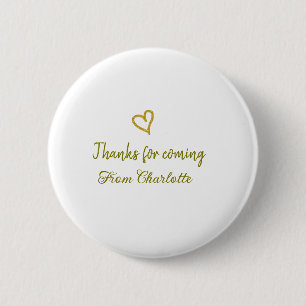 Macaron Rond 5 Cm merci d'être venu nom à ajouter message texte cœur
