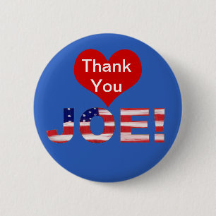 Macaron Rond 5 Cm Merci JOE ! En bleu avec indicateur