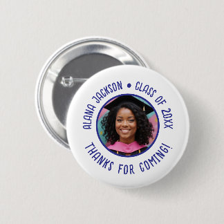 Macaron Rond 5 Cm Merci photo de graduation personnalisée Favoriser