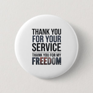 Macaron Rond 5 Cm Merci pour ma liberté Patriotique Vétéran Chemise_