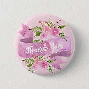 Macaron Rond 5 Cm Merci rose rose rose pâle et chic