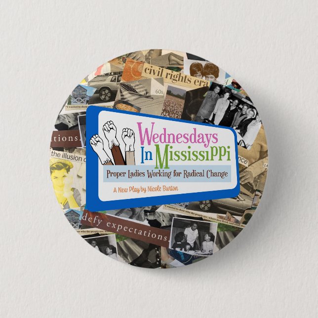 Macaron Rond 5 Cm Mercredi en Mississippi Button (Devant)