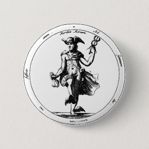 Macaron Rond 5 Cm Mercure alchimique et caducée