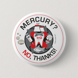Macaron Rond 5 Cm "Mercury ? Non, merci !" goupille/bouton