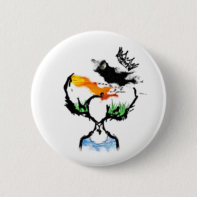 Macaron Rond 5 Cm Mère Afrique (Devant)