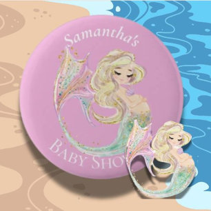 Macaron Rond 5 Cm Mère Baby shower Sirène À Être