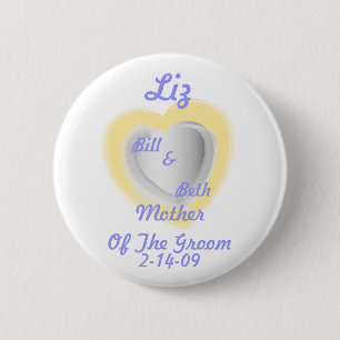 Macaron Rond 5 Cm Mère de la Bouton-Personnaliser de marié