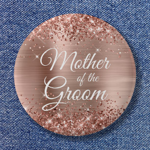 Macaron Rond 5 Cm Mère de la Glitterie Rose Gold Foil