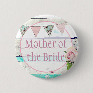 Macaron Rond 5 Cm Mère de la mariée Bouton de mariage rustique vinta