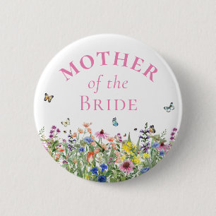 Macaron Rond 5 Cm Mère de la Mariée - Floral d'été & Papillons