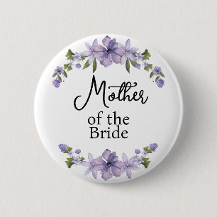 Macaron Rond 5 Cm Mère de la mariée Mariage floral violet