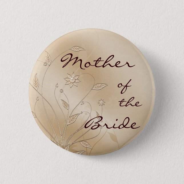 Macaron Rond 5 Cm Mère d'élégance de satin de la jeune mariée (Devant)
