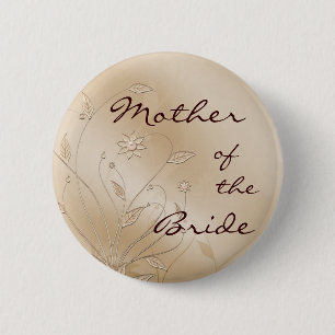 Macaron Rond 5 Cm Mère d'élégance de satin de la jeune mariée