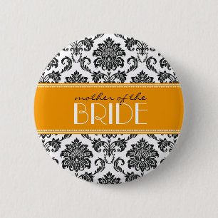 Macaron Rond 5 Cm Mère du bouton de damassé de jeune mariée dans l'o