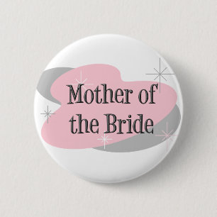 Macaron Rond 5 Cm Mère du bouton de jeune mariée