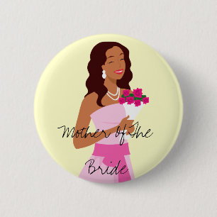 Macaron Rond 5 Cm Mère du bouton de robe de mariage de rose de jeune