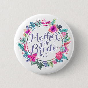 Macaron Rond 5 Cm Mère du bouton l'épousant tropical de Pin de jeune