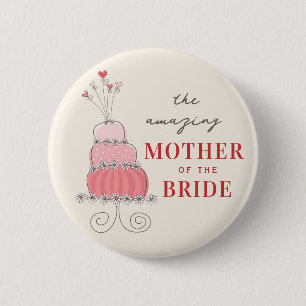 Macaron Rond 5 Cm MÈRE du bouton rose doux de gâteau de mariage de