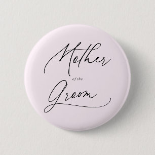 Macaron Rond 5 Cm Mère Du Bouton Script Chic Groom