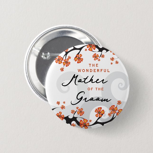 Macaron Rond 5 Cm MÈRE DU GROOM Fleurs tropicales Mariage (Devant & derrière)