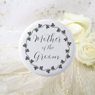 Macaron Rond 5 Cm Mère du Mariage botanique de Groom Ivy