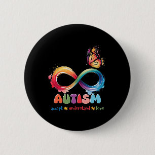 Macaron Rond 5 Cm Mère Fils Famille Accepter Autistique Enfants Auti
