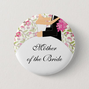 Macaron Rond 5 Cm Mère nuptiale de partie du bouton de jeune