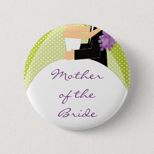 Macaron Rond 5 Cm Mère nuptiale de partie du bouton de jeune