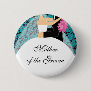 Macaron Rond 5 Cm Mère nuptiale de partie du bouton de jeune