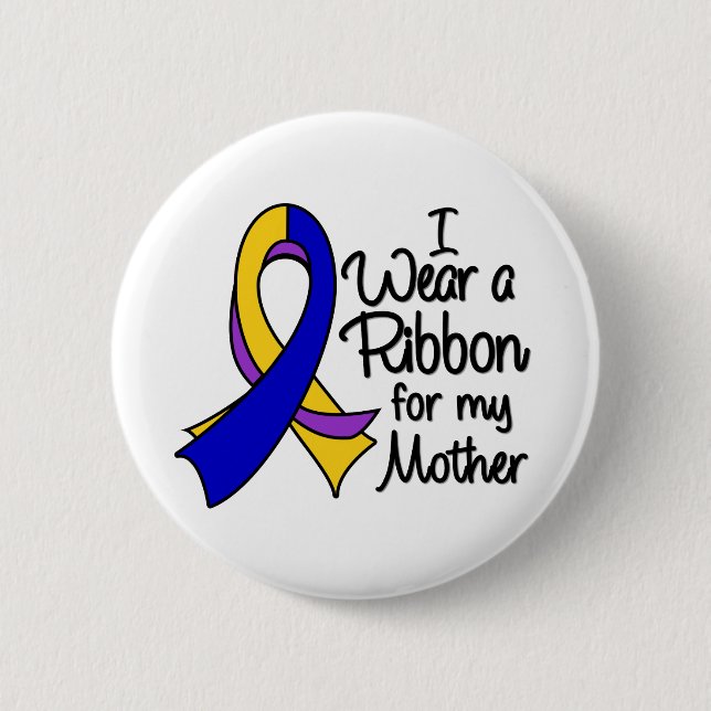 Macaron Rond 5 Cm Mère - Ruban Cancer de la vessie (Devant)