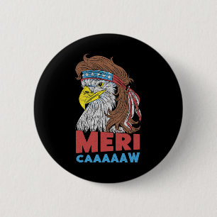 Macaron Rond 5 Cm Meri-caaaaaw - Eagle Mullet 4 juillet États-Unis A