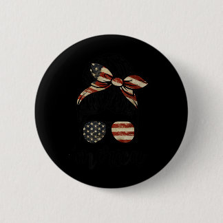 Macaron Rond 5 Cm MERICA Chignon Méssy Célébrant la Fête de l'Indépe