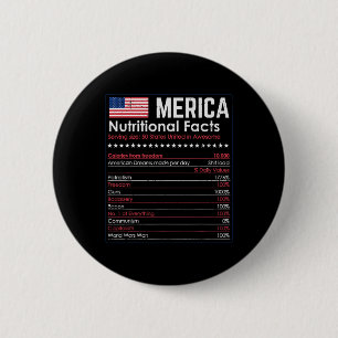 Macaron Rond 5 Cm Merica Nutrition Fact Amusant Amérique 4 juillet P