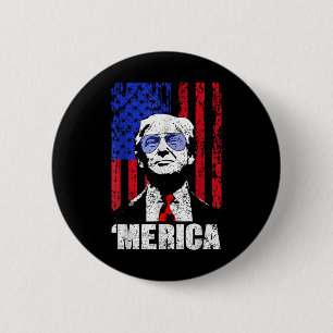 Macaron Rond 5 Cm Merica Trump 4 juillet heureux Trump Drapeau améri