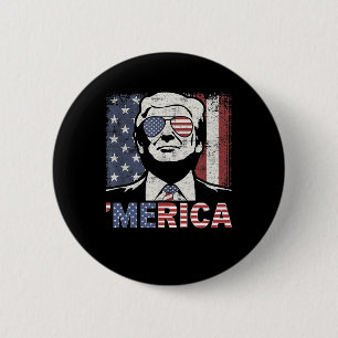 Macaron Rond 5 Cm Merica Trump 4 juillet heureux Trump Drapeau améri