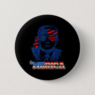 Macaron Rond 5 Cm Merica Trump 4 juillet heureux Trump Drapeau améri