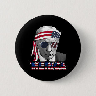 Macaron Rond 5 Cm Merica Trump 4 juillet heureux Trump Drapeau améri