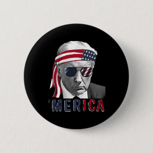 Macaron Rond 5 Cm Merica Trump 4 juillet heureux Trump Drapeau améri