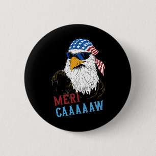 Macaron Rond 5 Cm Mericaaaaw Eagle Mullet 4 juillet États-Unis