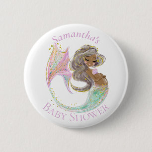 Macaron Rond 5 Cm Mermaid Future Maman Baby shower. Sous La Mer.