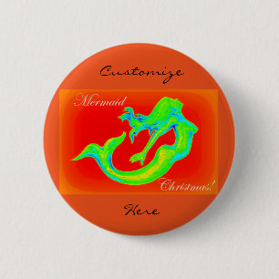 Macaron Rond 5 Cm mermaid noël rouge