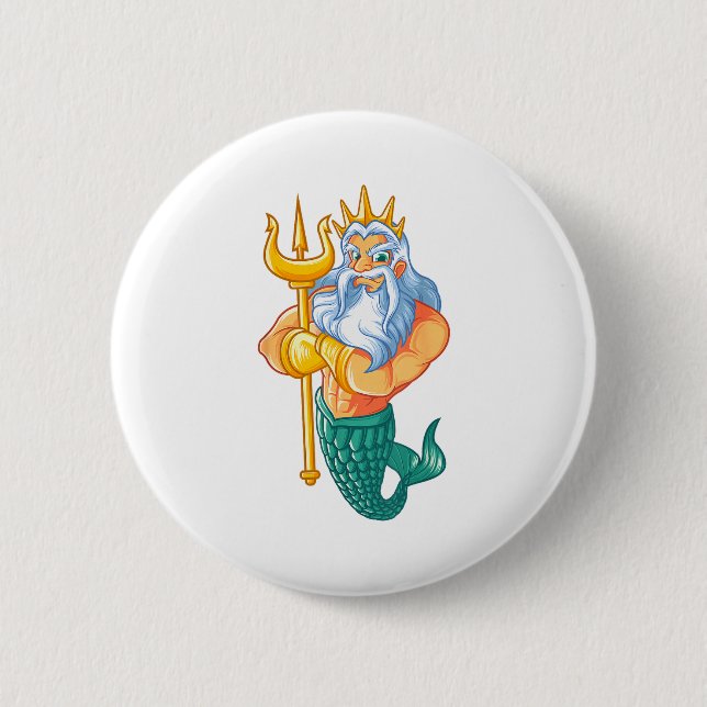 Macaron Rond 5 Cm Mermaid Security Shirt _ Funny Merman Swimming Gif (Devant)