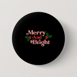 Macaron Rond 5 Cm Merry And Bright Clic Vacances Tygraphie Tout-Peti