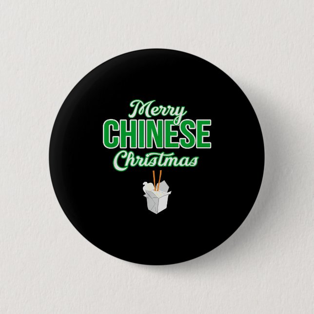 Macaron Rond 5 Cm Merry Chinese Christmas Xmas Funny Restaurant Take (Devant)