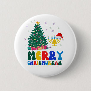 Macaron Rond 5 Cm Merry Chrismukkah