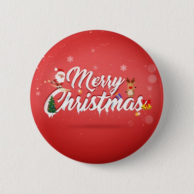 Macaron Rond 5 Cm Merry christmas (Devant)