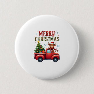 Macaron Rond 5 Cm Merry Christmas Scottish Highland Cow Xmas Farm An