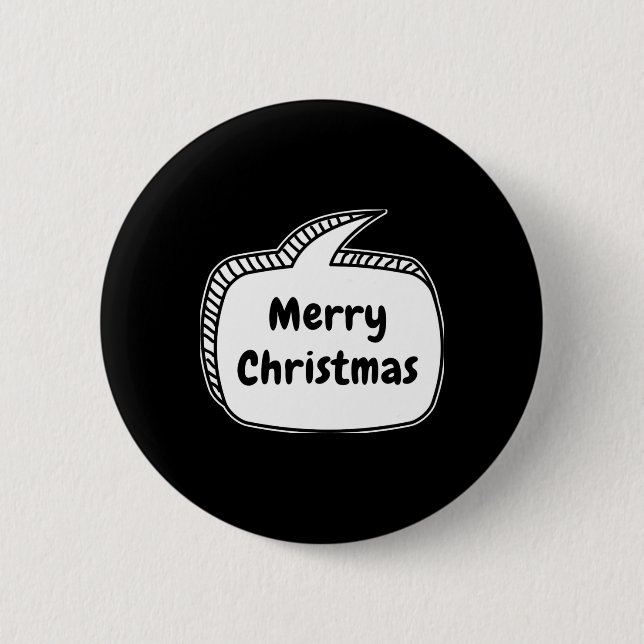 Macaron Rond 5 Cm Merry Christmas Speech Bubble T Shirt  (Devant)