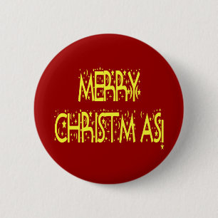 Macaron Rond 5 Cm Merry Christmas Starry