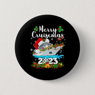 Macaron Rond 5 Cm Merry Cruisemas 2023 Noël Père Noël Reindeer Crui